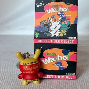 Kidrobot Andy Warhol Dunny Keychain - Red and Yellow
